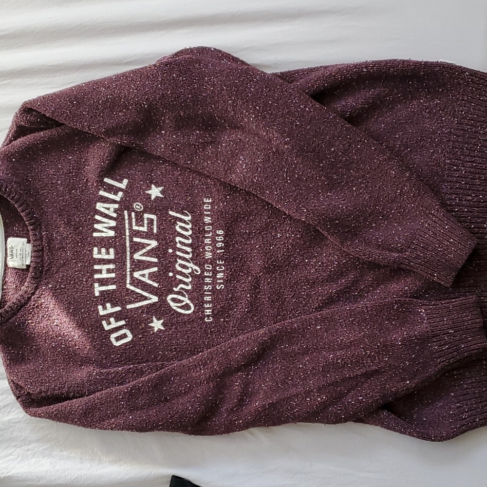 Vans off the wall maroon oversized sweatshirt size medium